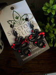 Midnight Ruby Serpent Dangle Earrings