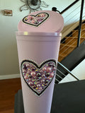 Rhinestone Bling Heart Tumbler