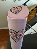 Rhinestone Bling Heart Tumbler