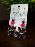 Spooky Valentine Loop Dangle Earrings