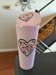 Rhinestone Bling Heart Tumbler