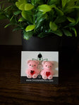 Teddy Bear Studs in Pink