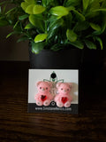 Teddy Bear Studs in Pink