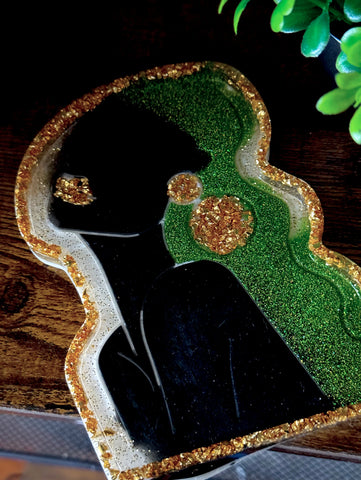 Emerald Goddess Silhouette Tray