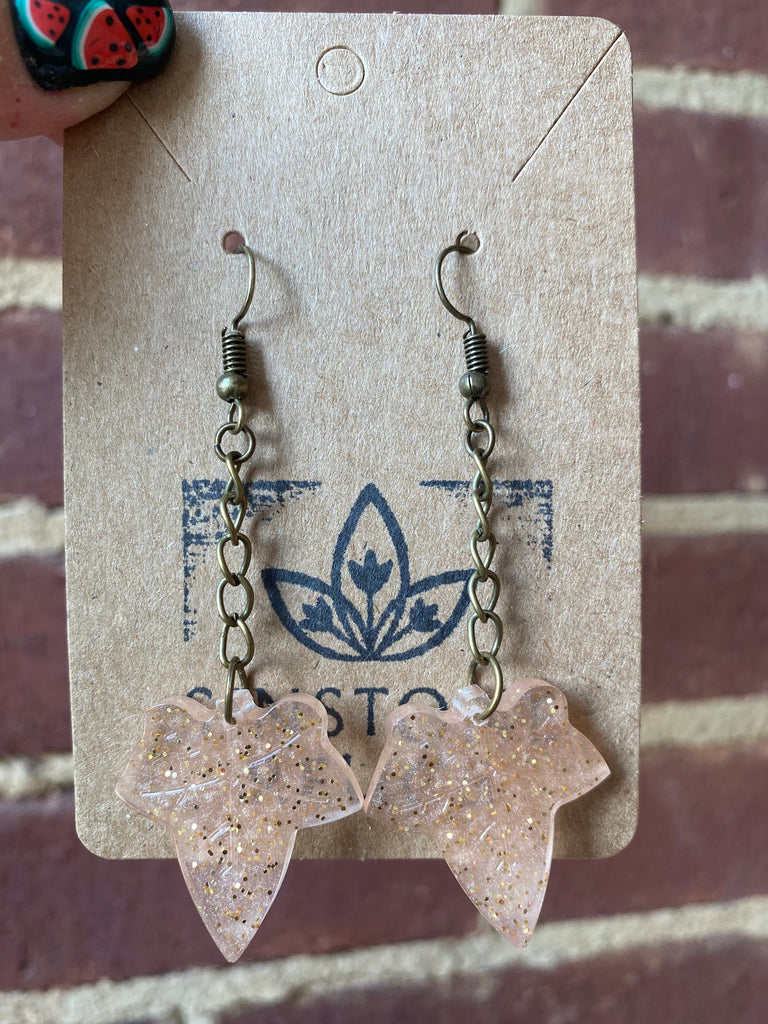 Crystal Ivy Earrings-Silver 