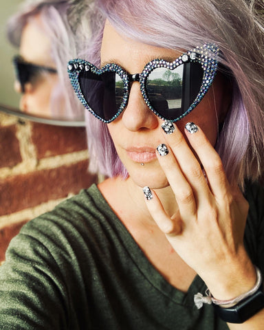 Bite Me Gem Heart Sunglasses